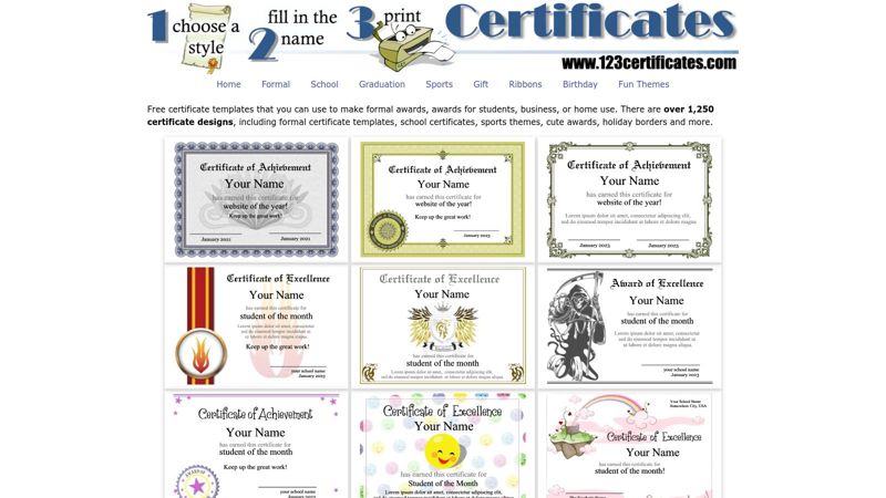 123 Certificates
