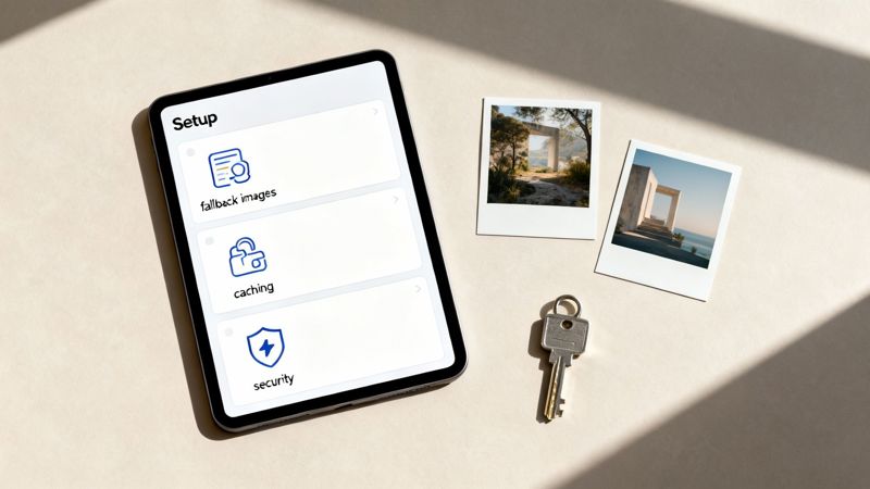 A checklist on a clipboard with checkmarks, symbolizing setup and security considerations.