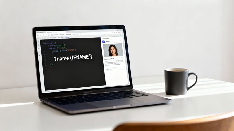 A code editor showing a dynamic image URL being constructed