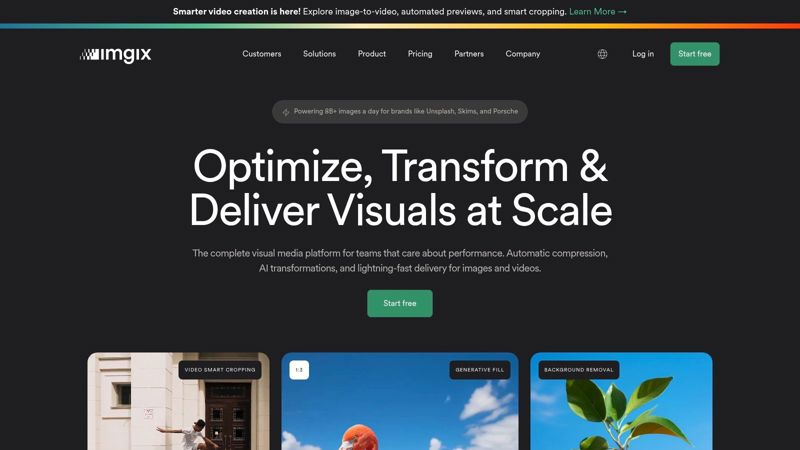 A diagram showing how Imgix processes and delivers optimized images from a source to various devices.