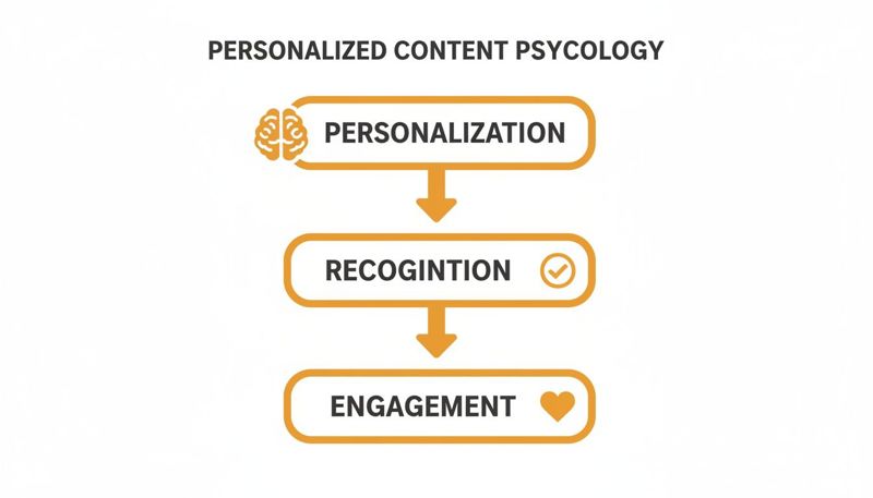 A flowchart detailing personalized content psychology, from personalization to recognition to engagement.