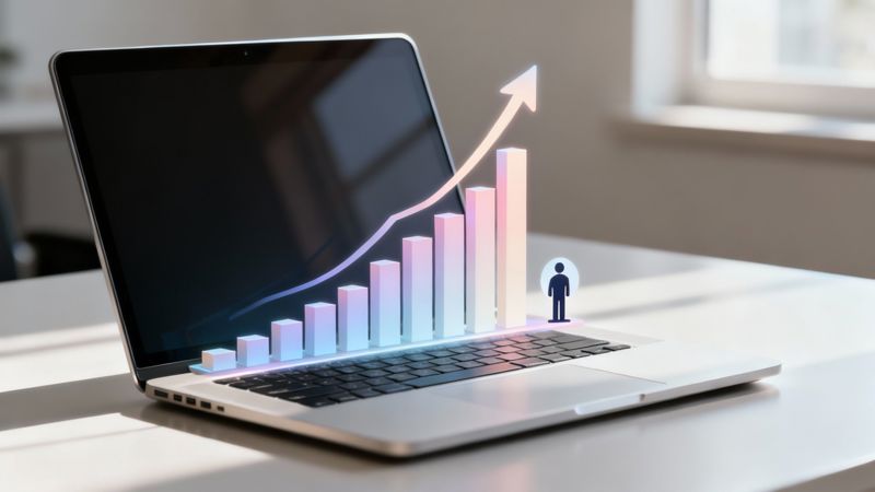 A graph showing upward trends in conversion rates and customer loyalty, symbolizing business growth from personalization.