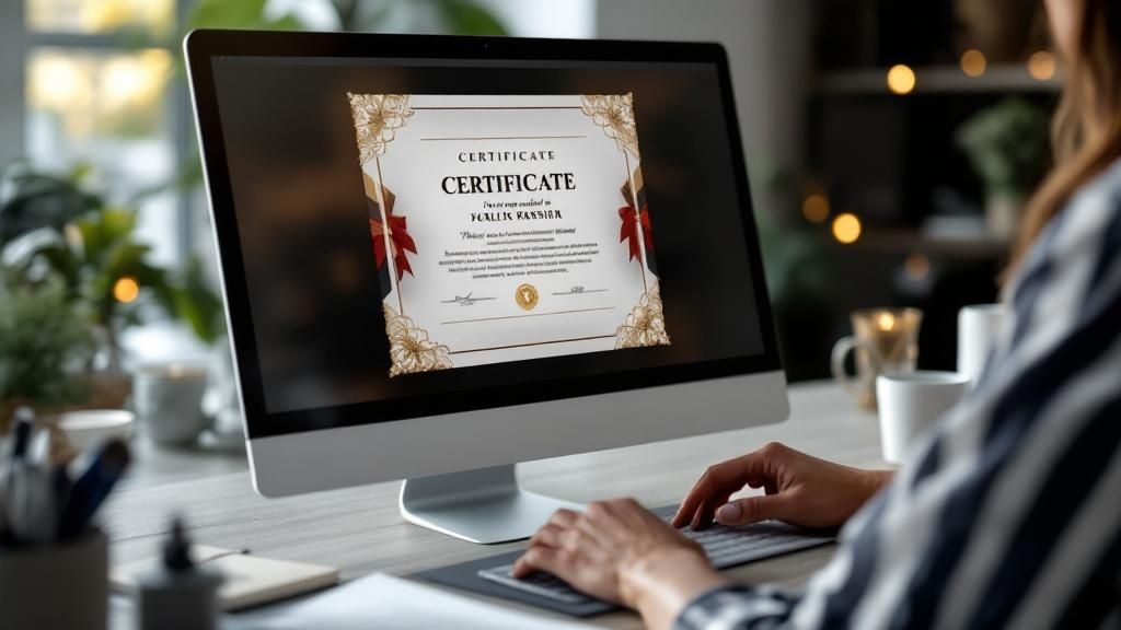 A person holding a framed certificate with a wax seal