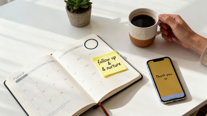 A person nurturing a plant, symbolizing relationship building with influencers
