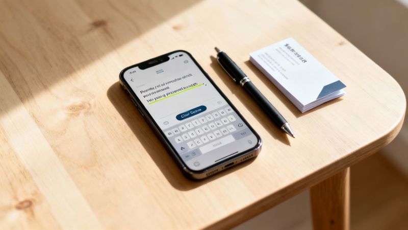 A person writing an outreach message on a laptop