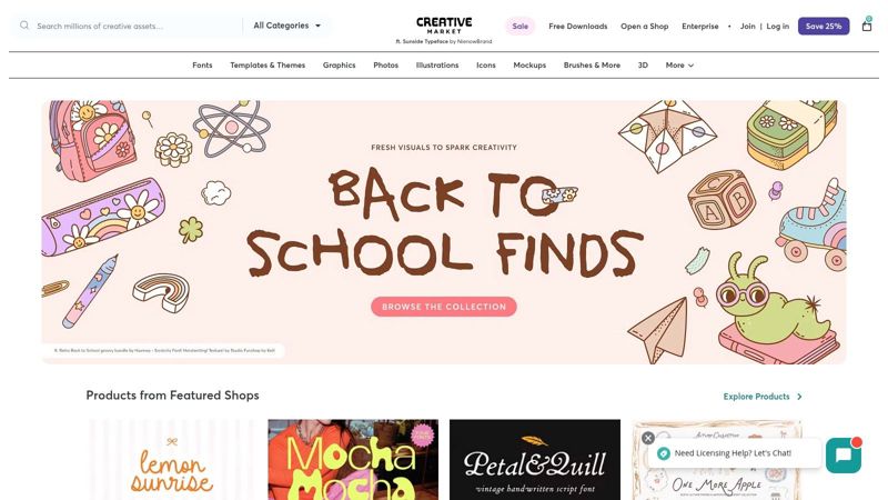 A screenshot of the Creative Market website displaying a variety of professional certificate templates for purchase.