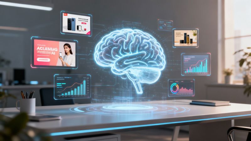 An abstract image representing AI and data connections, symbolizing hyper-personalization.