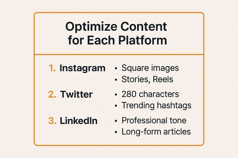 Infographic showing key data about Optimize Content for Each Platform