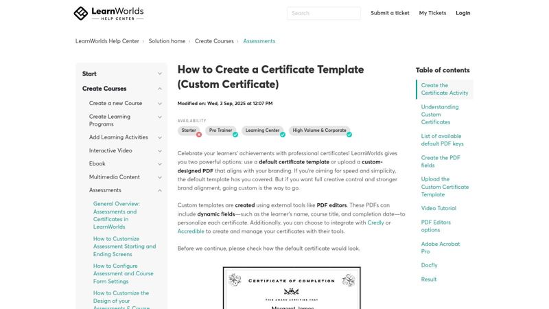 LearnWorlds (LMS with Certificate Templates)