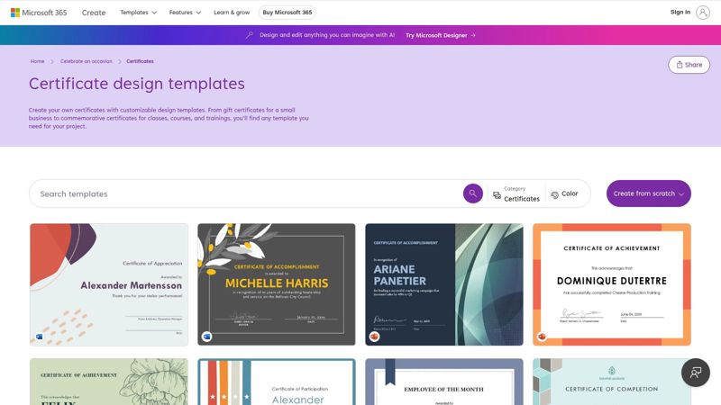 Microsoft Office Certificate Templates