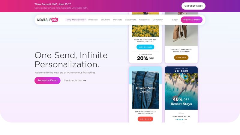 Movable Ink platform showing a user creating dynamic content modules for an email campaign