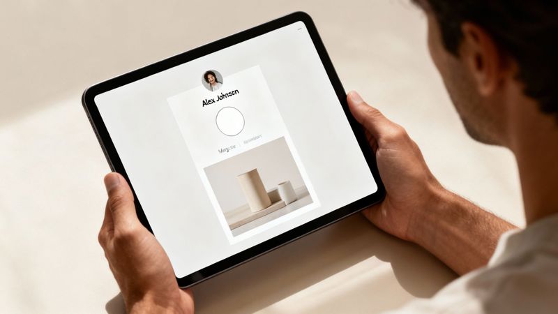 Personalized image showing a name and company logo