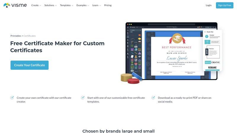 Visme Certificate Creator