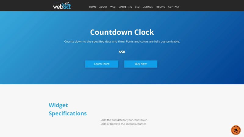 WebAct Countdown Clock Widget